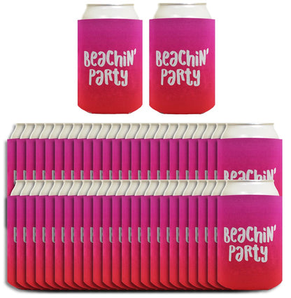 Summer Vibes Beachin Party Standard or Slim Can Thermocooler Drink Sleeve