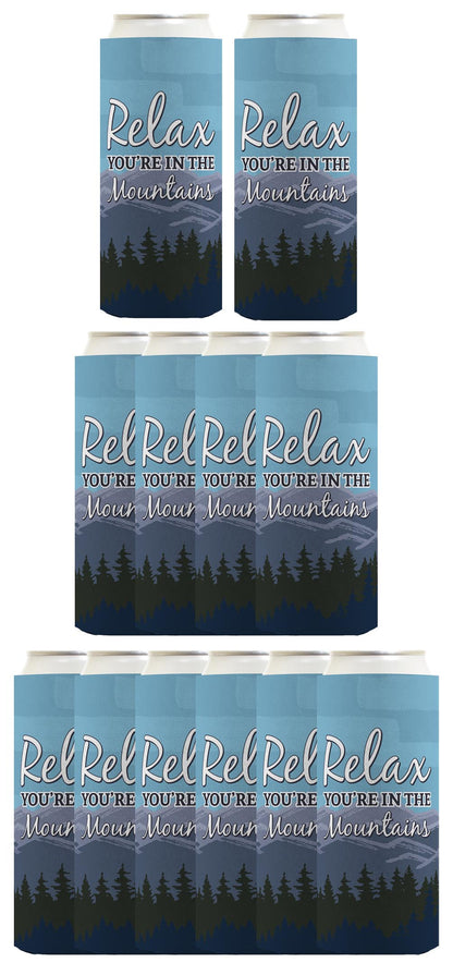 Relax You're in the Mountains Standard or Slim Can Thermocooler Drink Sleeve