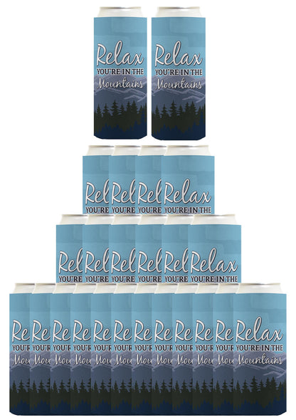 Relax You're in the Mountains Standard or Slim Can Thermocooler Drink Sleeve