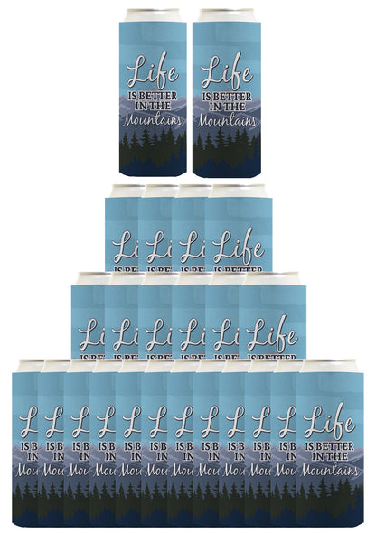 Life is Better in the Mountains Standard or Slim Can Thermocooler Drink Sleeve