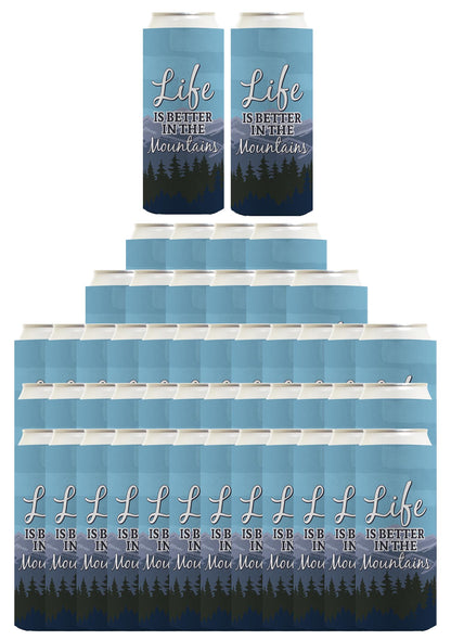 Life is Better in the Mountains Standard or Slim Can Thermocooler Drink Sleeve
