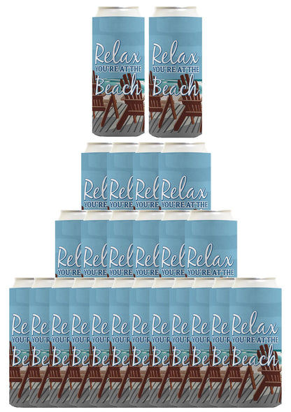 Relax You're at the Beach Standard or Slim Can Thermocooler Drink Sleeve