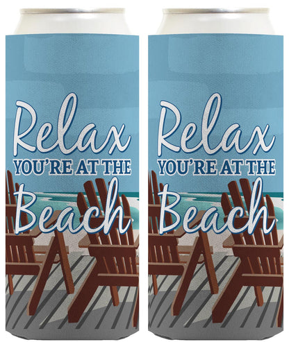 Relax You're at the Beach Standard or Slim Can Thermocooler Drink Sleeve