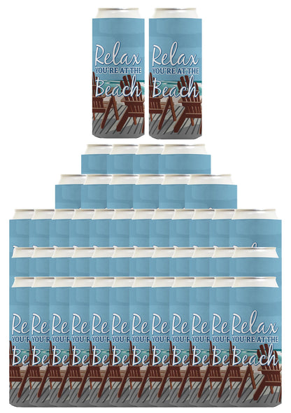 Relax You're at the Beach Standard or Slim Can Thermocooler Drink Sleeve