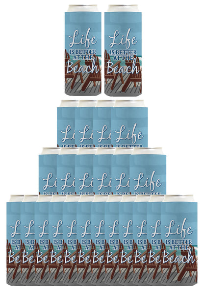 Life is Better at the Beach Standard or Slim Can Thermocooler Drink Sleeve