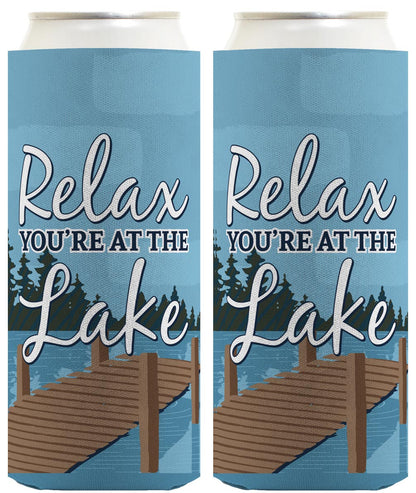 Relax You're at the Lake Standard or Slim Can Thermocooler Drink Sleeve