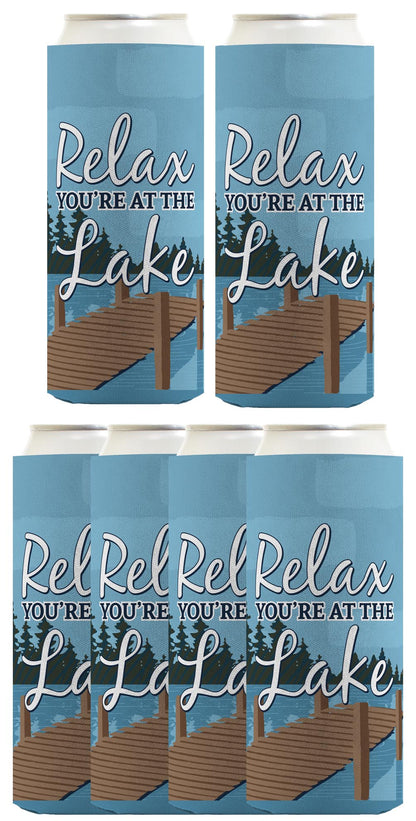 Relax You're at the Lake Standard or Slim Can Thermocooler Drink Sleeve