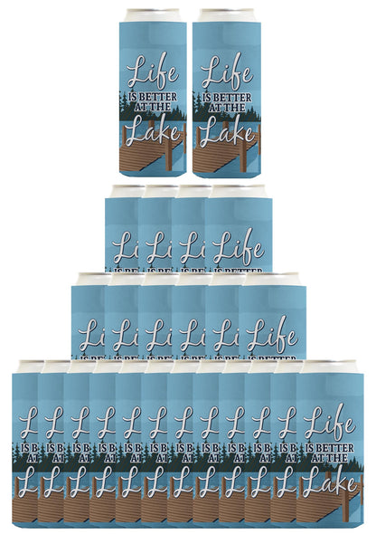 Life is Better at the Lake Standard or Slim Can Thermocooler Drink Sleeve