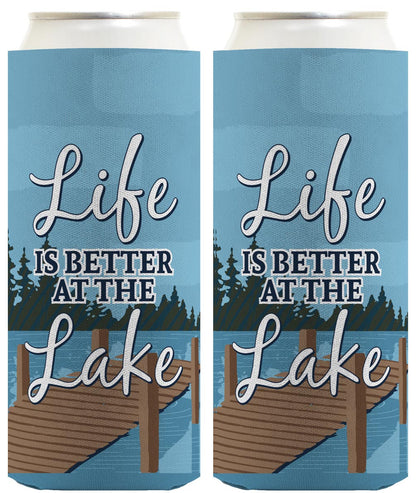 Life is Better at the Lake Standard or Slim Can Thermocooler Drink Sleeve