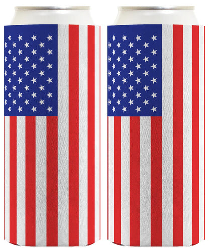 American Flag Vertical Standard or Slim Can Thermocooler Drink Sleeve