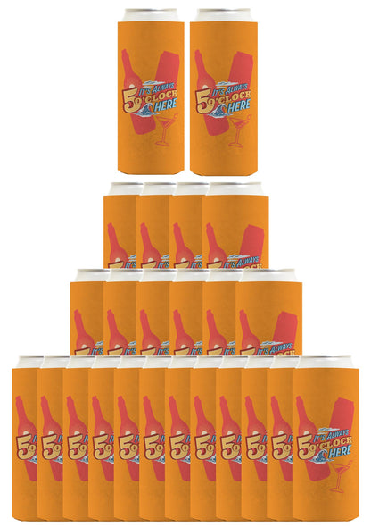 It's Always 5 O'Clock Here Standard or Slim Can Thermocooler Drink Sleeve