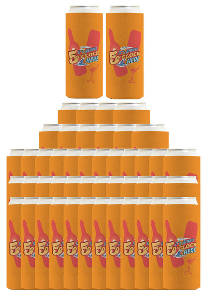 It's Always 5 O'Clock Here Standard or Slim Can Thermocooler Drink Sleeve