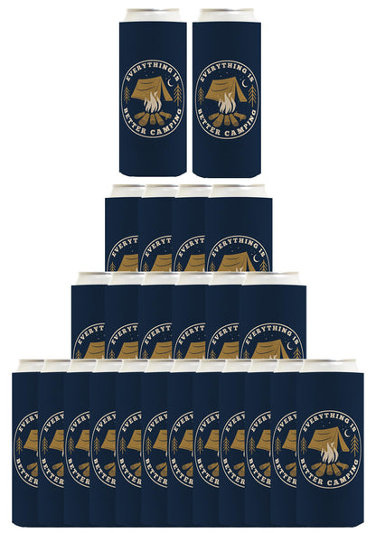 Everything Is Better Camping Standard or Slim Can Thermocooler Drink Sleeve