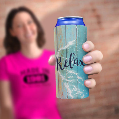 woman holding drink sleeve