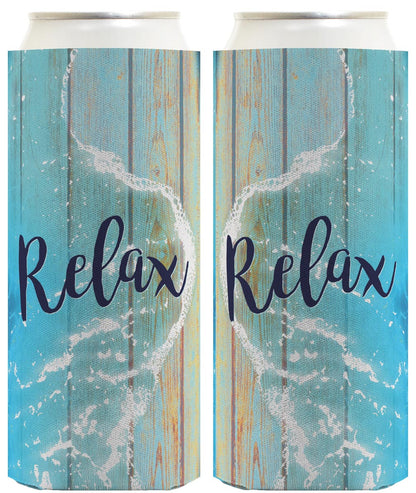 Relax Beach Vibes Standard or Slim Can Thermocooler Drink Sleeve