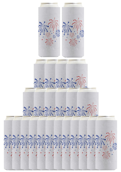 Fireworks Light Blue Standard or Slim Can Thermocooler Drink Sleeve