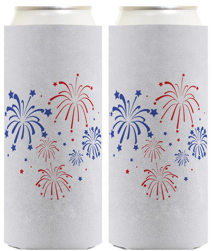 Fireworks Light Blue Standard or Slim Can Thermocooler Drink Sleeve