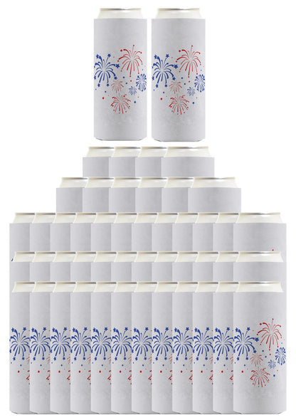 Fireworks Light Blue Standard or Slim Can Thermocooler Drink Sleeve