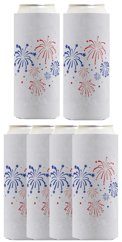 Fireworks Light Blue Standard or Slim Can Thermocooler Drink Sleeve