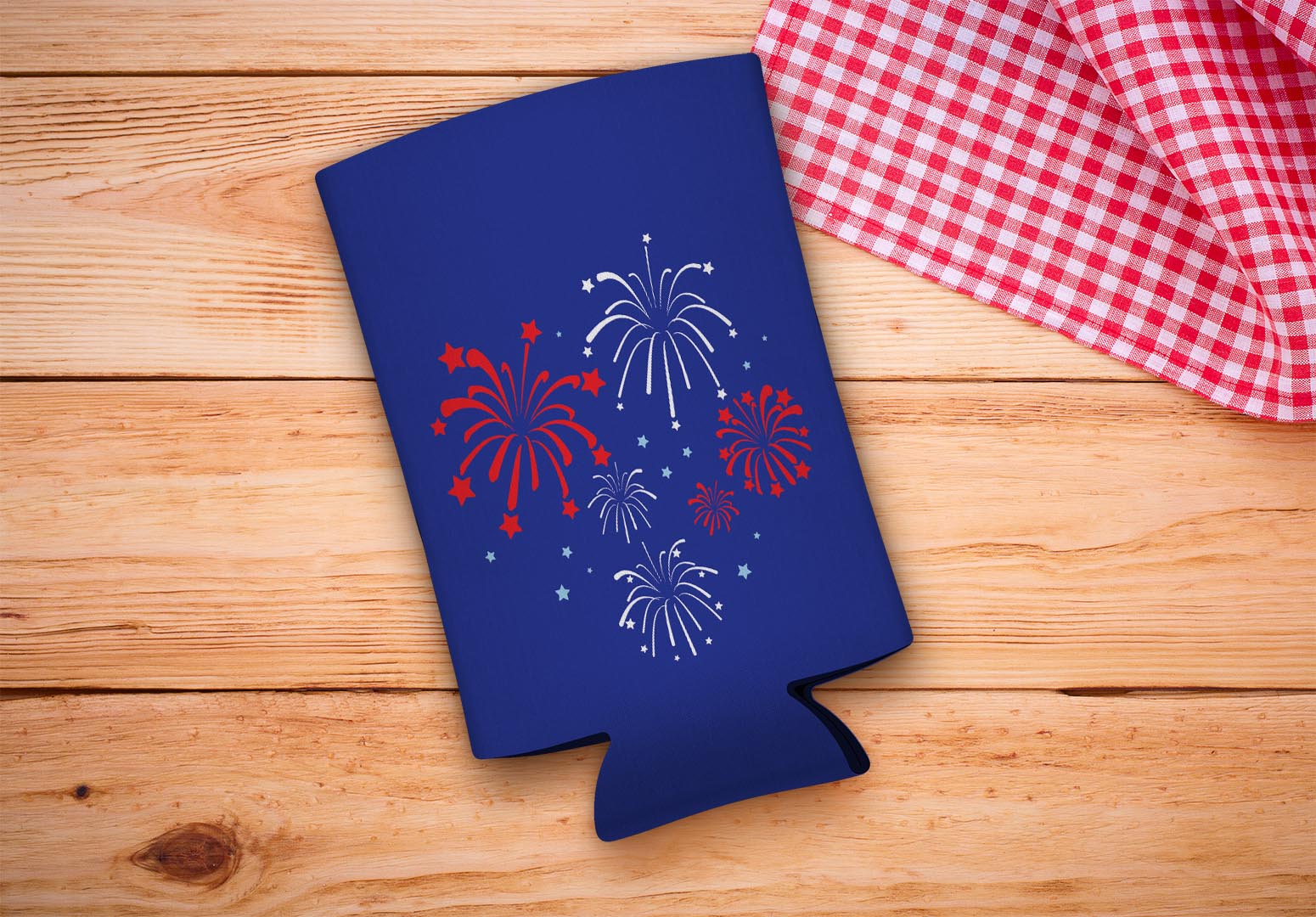 drink sleeve on a wood background