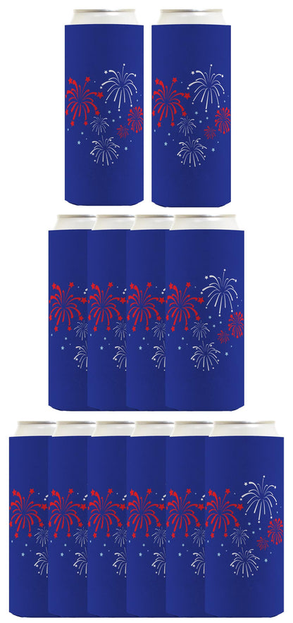 Fireworks Royal Blue Standard or Slim Can Thermocooler Drink Sleeve