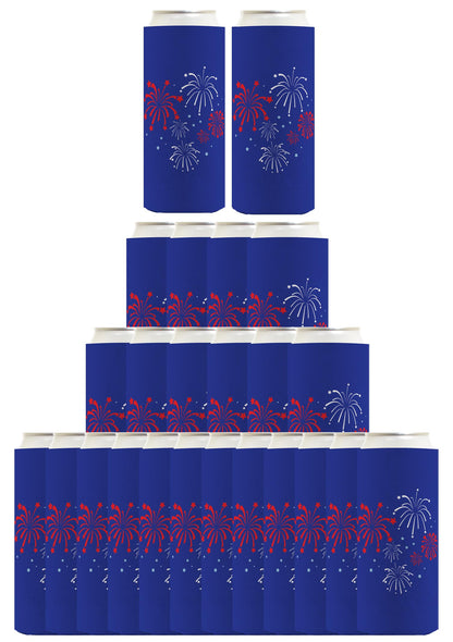 Fireworks Royal Blue Standard or Slim Can Thermocooler Drink Sleeve