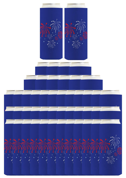 Fireworks Royal Blue Standard or Slim Can Thermocooler Drink Sleeve