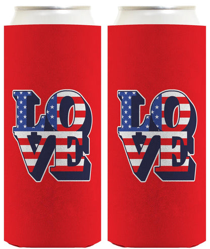 Love America Red Standard or Slim Can Thermocooler Drink Sleeve