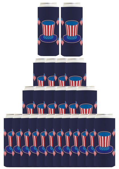 Uncle Sam Hat Navy Standard or Slim Can Thermocooler Drink Sleeve