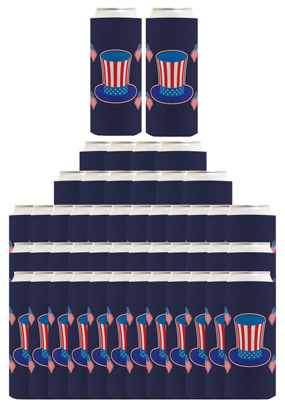 Uncle Sam Hat Navy Standard or Slim Can Thermocooler Drink Sleeve