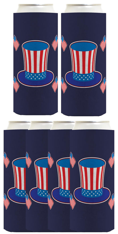 Uncle Sam Hat Navy Standard or Slim Can Thermocooler Drink Sleeve