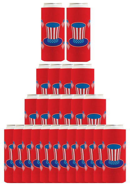 Uncle Sam Hat Red Standard or Slim Can Thermocooler Drink Sleeve