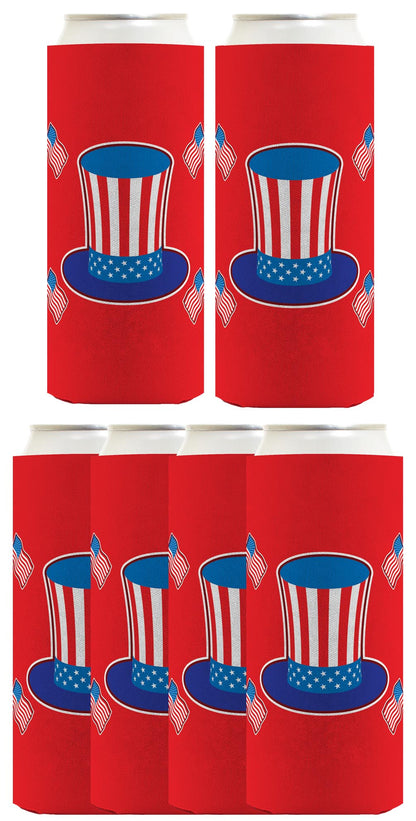 Uncle Sam Hat Red Standard or Slim Can Thermocooler Drink Sleeve