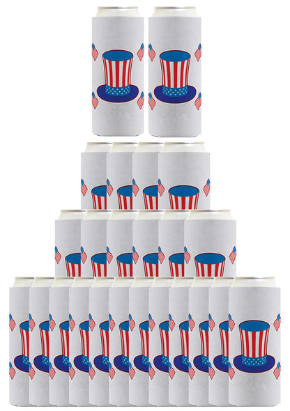Uncle Sam Hat Light Blue Standard or Slim Can Thermocooler Drink Sleeve