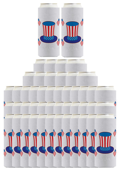 Uncle Sam Hat Light Blue Standard or Slim Can Thermocooler Drink Sleeve