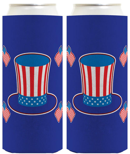 Uncle Sam Hat Royal Blue Standard or Slim Can Thermocooler Drink Sleeve