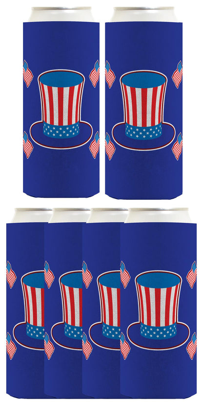 Uncle Sam Hat Royal Blue Standard or Slim Can Thermocooler Drink Sleeve