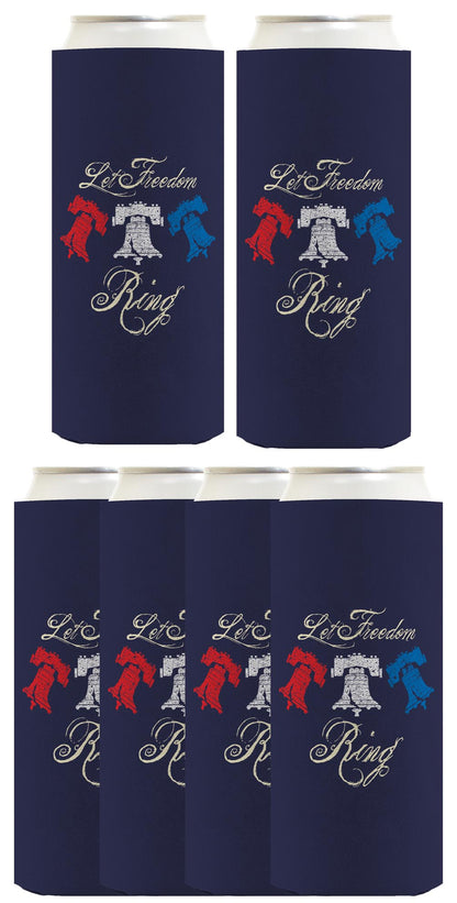 Let Freedom Ring Navy Standard or Slim Can Thermocooler Drink Sleeve