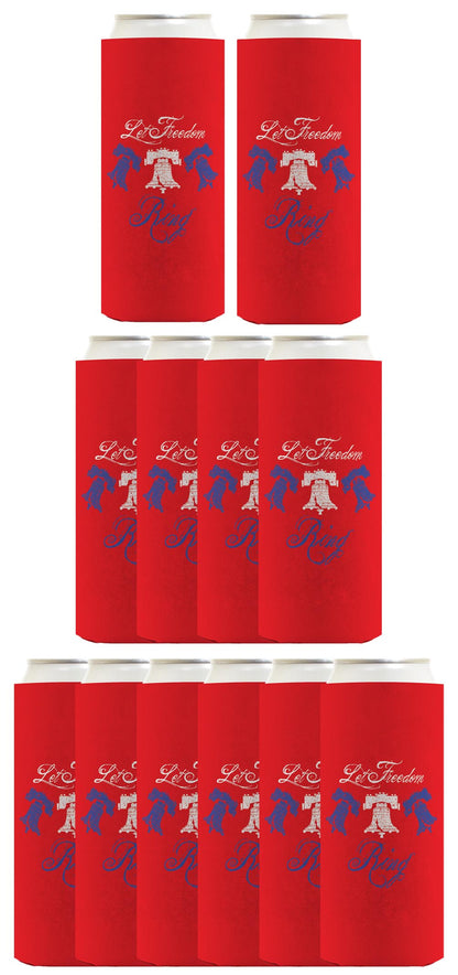 Let Freedom Ring Red Standard or Slim Can Thermocooler Drink Sleeve