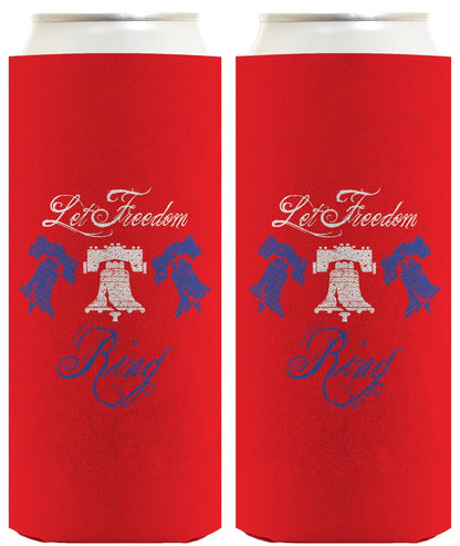 Let Freedom Ring Red Standard or Slim Can Thermocooler Drink Sleeve
