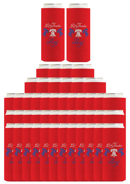 Let Freedom Ring Red Standard or Slim Can Thermocooler Drink Sleeve