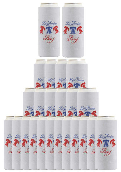 Let Freedom Ring Light Blue Standard or Slim Can Thermocooler Drink Sleeve