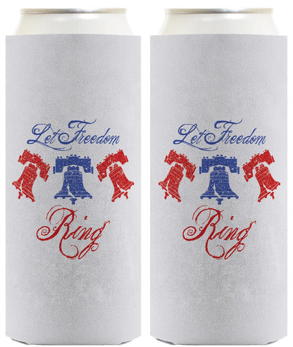 Let Freedom Ring Light Blue Standard or Slim Can Thermocooler Drink Sleeve