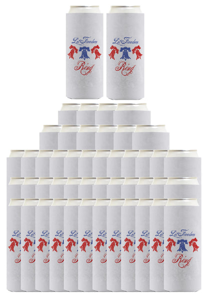 Let Freedom Ring Light Blue Standard or Slim Can Thermocooler Drink Sleeve