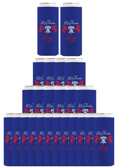 Let Freedom Ring Royal Blue Standard or Slim Can Thermocooler Drink Sleeve