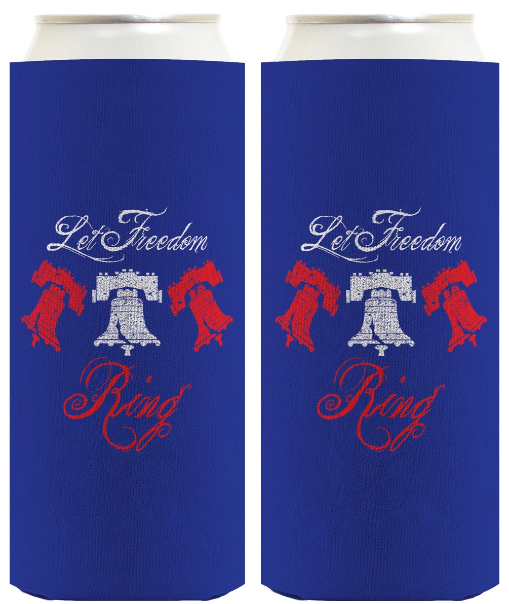 Let Freedom Ring Royal Blue Standard or Slim Can Thermocooler Drink Sleeve
