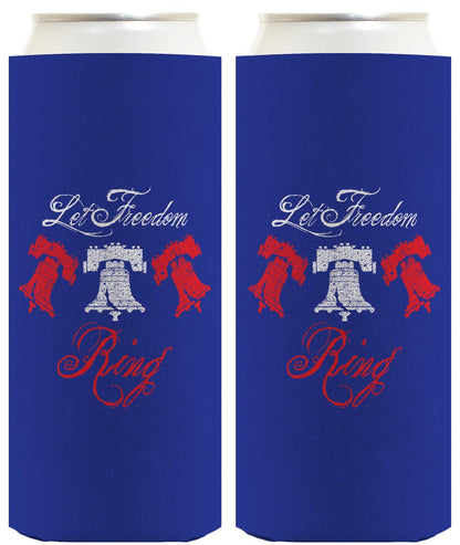 Let Freedom Ring Royal Blue Standard or Slim Can Thermocooler Drink Sleeve
