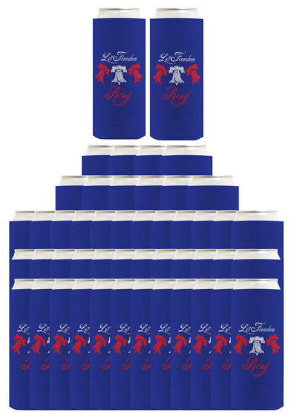 Let Freedom Ring Royal Blue Standard or Slim Can Thermocooler Drink Sleeve