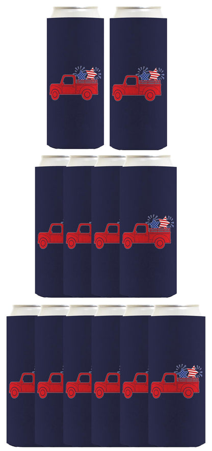 Stars and Stripes Truck Navy Standard or Slim Can Thermocooler Drink Sleeve
