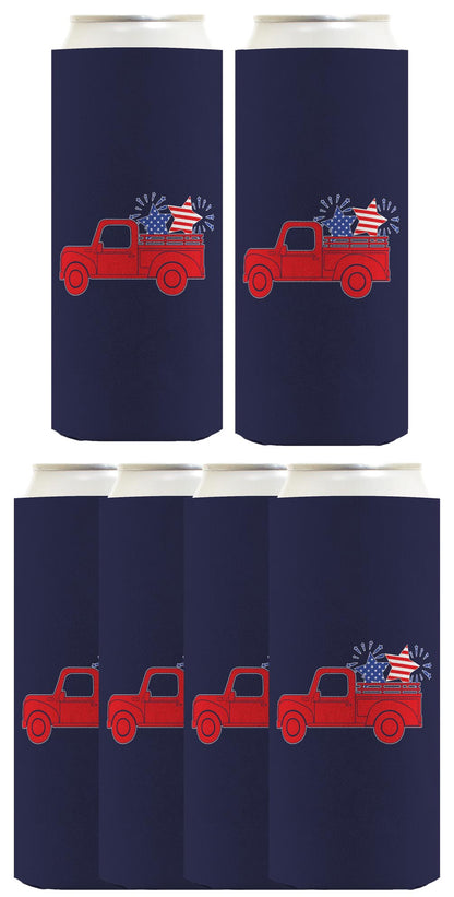 Stars and Stripes Truck Navy Standard or Slim Can Thermocooler Drink Sleeve